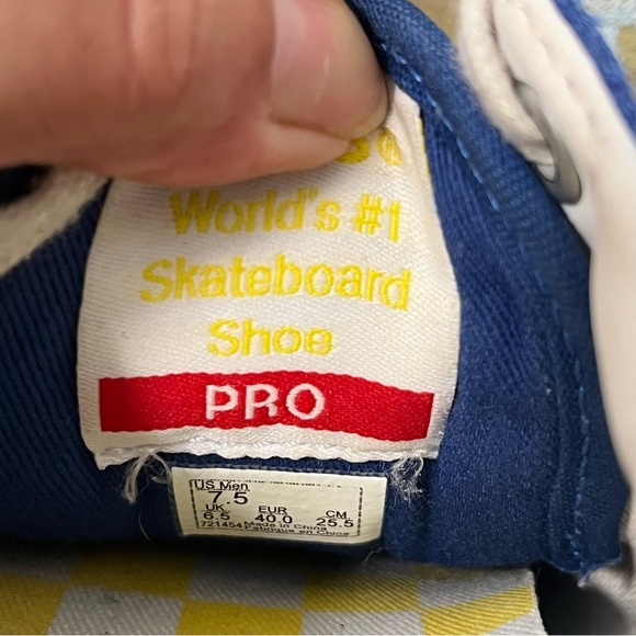 Vans Old Skool Pro Checkered Red White Blue Checkerboard Size 7.5 - Picture 12 of 12